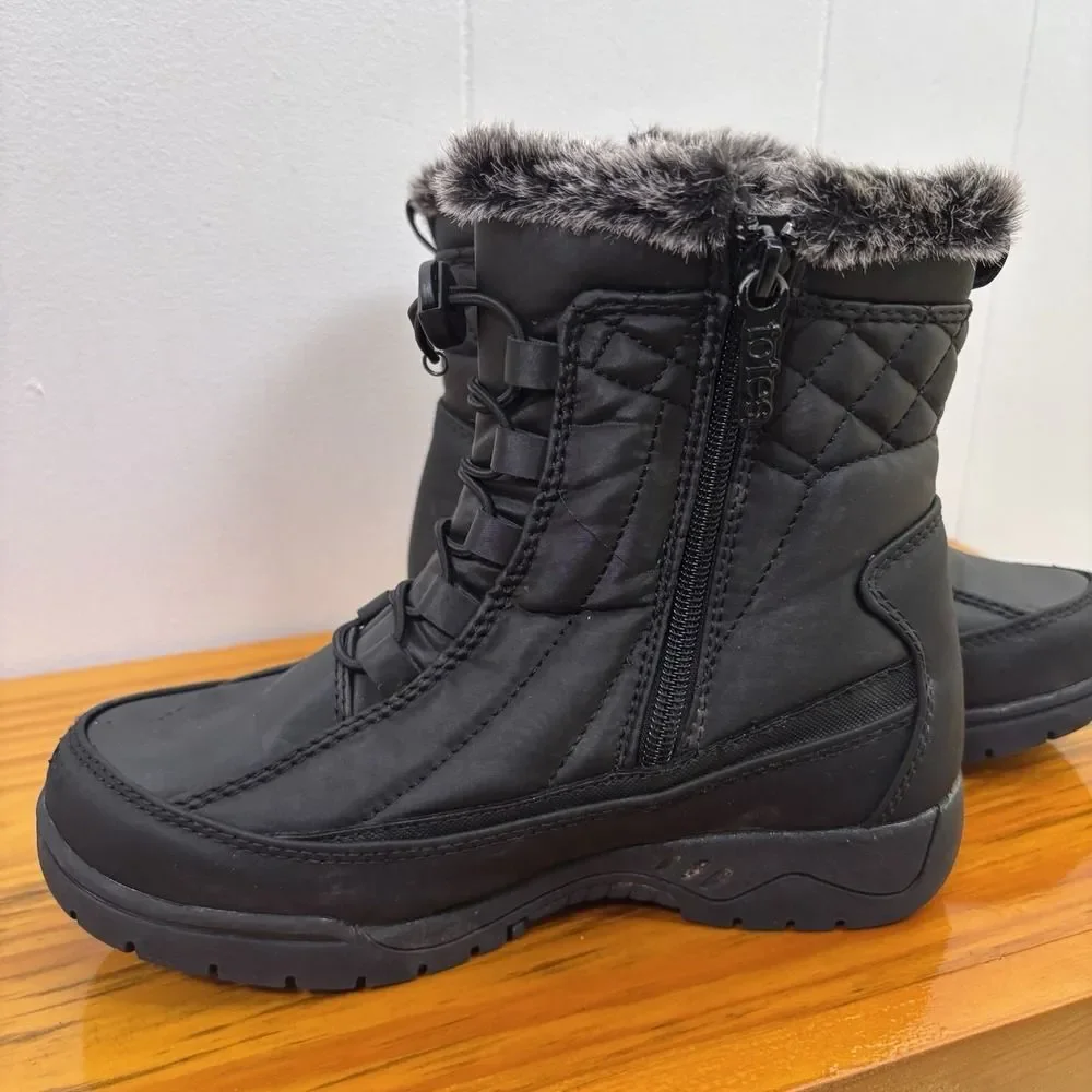 Totes‎ Eve Fur Lined Women's 6M Snow Boots Waterproof All Weather Winter Black